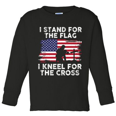 I Stand For The Flag Memorial Day Never Forget Veteran Toddler Long Sleeve Shirt