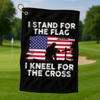 I Stand For The Flag Memorial Day Never Forget Veteran Golf Towel