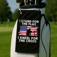 I Stand For The Flag Memorial Day Never Forget Veteran Golf Towel