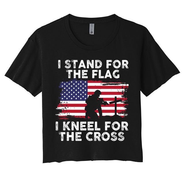 I Stand For The Flag Memorial Day Never Forget Veteran Crop Top