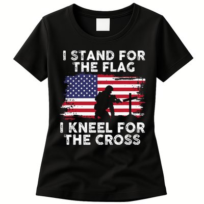I Stand For The Flag Memorial Day Never Forget Veteran Womens T-Shirt