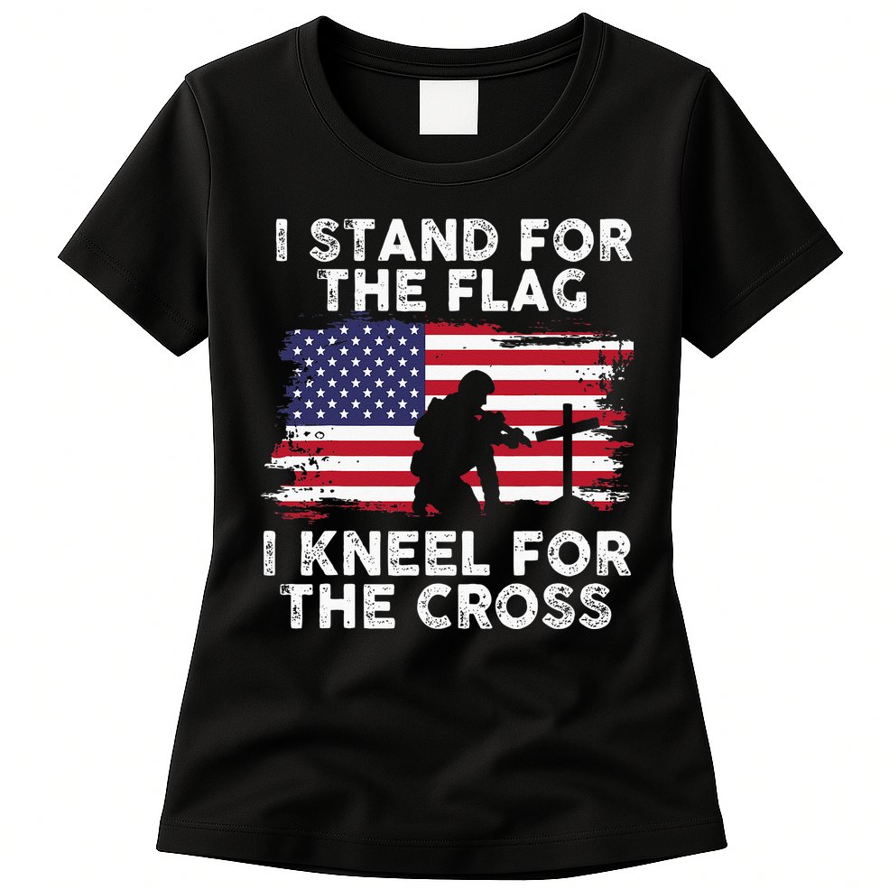 I Stand For The Flag Memorial Day Never Forget Veteran Womens T-Shirt