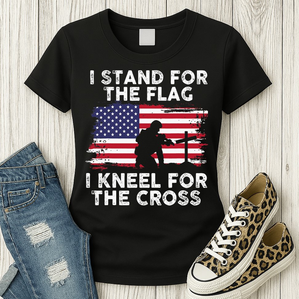 I Stand For The Flag Memorial Day Never Forget Veteran Womens T-Shirt