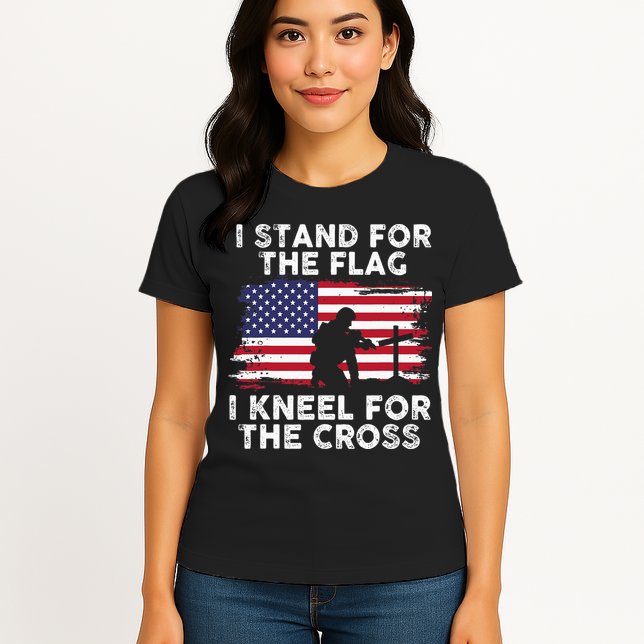 I Stand For The Flag Memorial Day Never Forget Veteran Womens T-Shirt