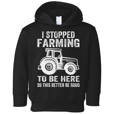 I Stopped Farming To Be Here This Better Be Good Vintage Toddler Hoodie