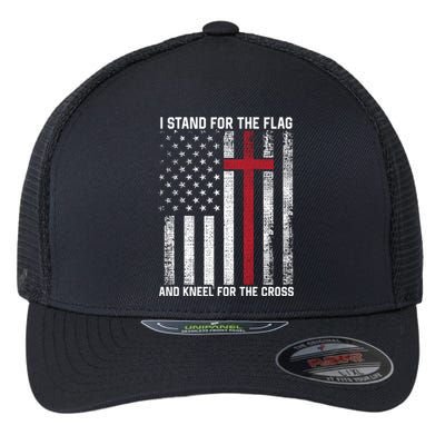 I Stand For The Flag And Kneel For The Cross Usa Christian Gift Flexfit Unipanel Trucker Cap