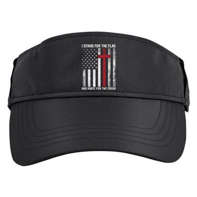 I Stand For The Flag And Kneel For The Cross Usa Christian Gift Adult Drive Performance Visor