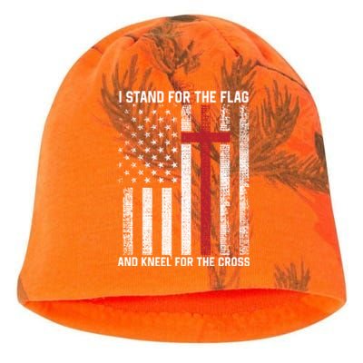 I Stand For The Flag And Kneel For The Cross Usa Christian Gift Kati - Camo Knit Beanie