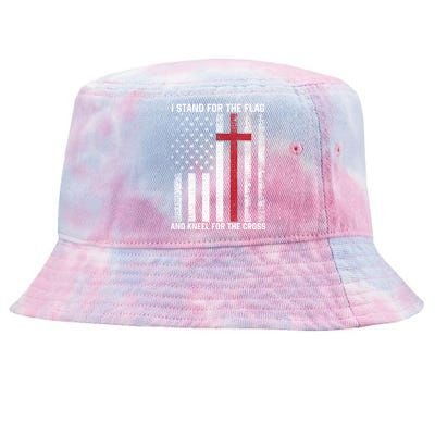 I Stand For The Flag And Kneel For The Cross Usa Christian Gift Tie-Dyed Bucket Hat