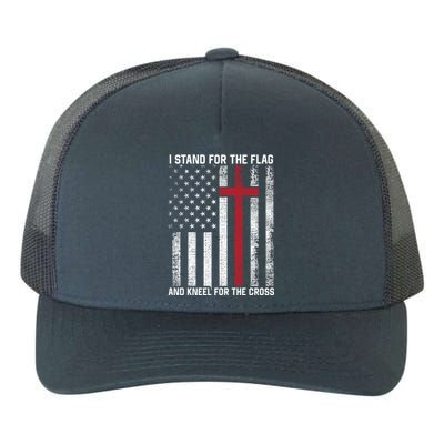 I Stand For The Flag And Kneel For The Cross Usa Christian Gift Yupoong Adult 5-Panel Trucker Hat