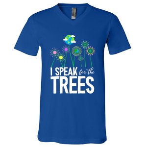 I Speak For The Trees Earth Day Cute Nature Environtalist Gift V-Neck T-Shirt