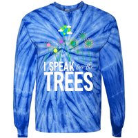 I Speak For The Trees Earth Day Cute Nature Environtalist Gift Tie-Dye Long Sleeve Shirt