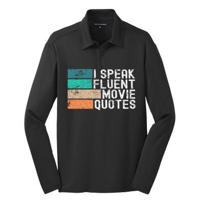 I Speak Fluent Movie Quotes Funny Sarcastic Movies Lovers Silk Touch Performance Long Sleeve Polo