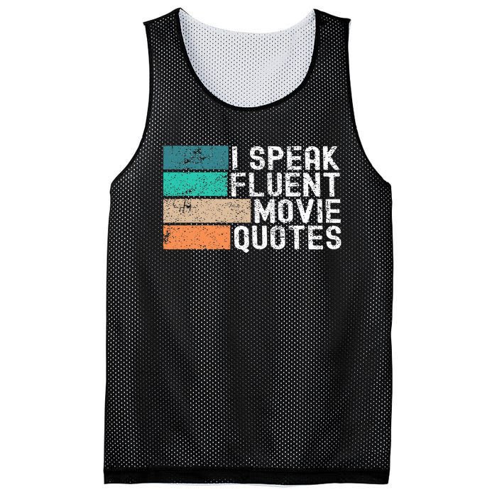 I Speak Fluent Movie Quotes Funny Sarcastic Movies Lovers Mesh Reversible Basketball Jersey Tank