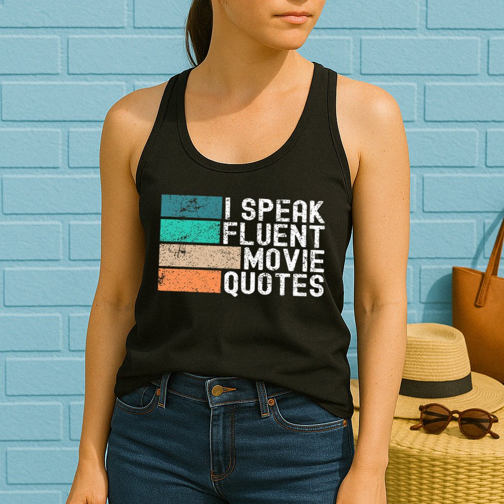 I Speak Fluent Movie Quotes Funny Sarcastic Movies Lovers Womens Tank Top