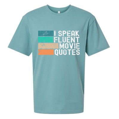 I Speak Fluent Movie Quotes Funny Sarcastic Movies Lovers Sueded Cloud Jersey T-Shirt