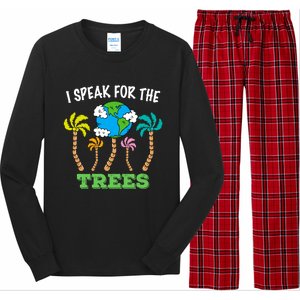 I Speak For Trees Earth Day Save Earth Inspiration Funny Gift Long Sleeve Pajama Set