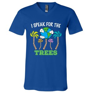 I Speak For Trees Earth Day Save Earth Inspiration Funny Gift V-Neck T-Shirt