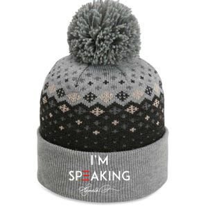 IM Speaking Female Empowerment Phrase The Baniff Cuffed Pom Beanie