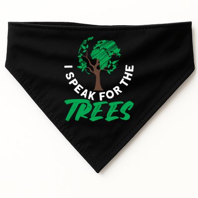 I Speak For The Trees Earth Day Love Cool Gift USA-Made Doggie Bandana