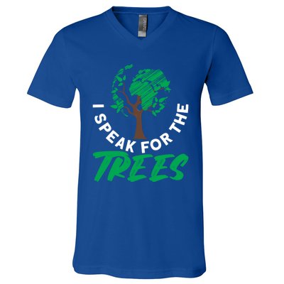 I Speak For The Trees Earth Day Love Cool Gift V-Neck T-Shirt