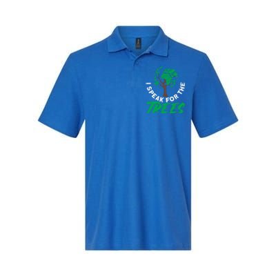 I Speak For The Trees Earth Day Love Cool Gift Softstyle Adult Sport Polo