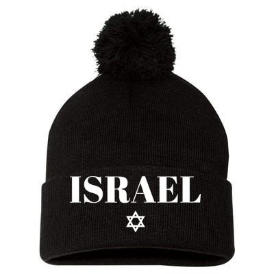 Israel Star Flag Blue Israel Pom Pom 12in Knit Beanie