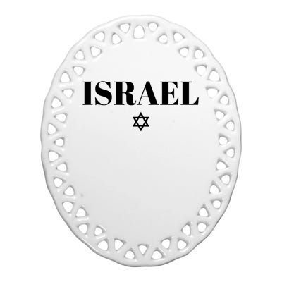 Israel Star Flag Blue Israel Ceramic Oval Ornament