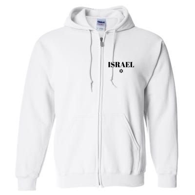 Israel Star Flag Blue Israel Full Zip Hoodie