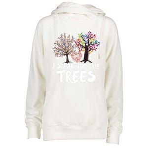 I Speak For The Trees Earth Day Planet Save The Earth Hippie Gift Womens Funnel Neck Pullover Hood