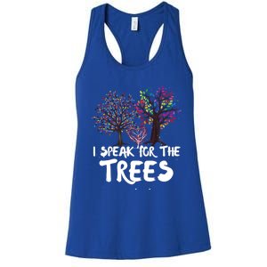 I Speak For The Trees Earth Day Planet Save The Earth Hippie Gift Women's Racerback Tank