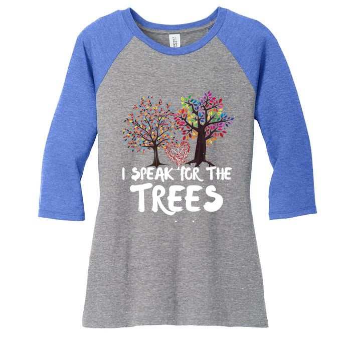 I Speak For The Trees Earth Day Planet Save The Earth Hippie Gift Women's Tri-Blend 3/4-Sleeve Raglan Shirt