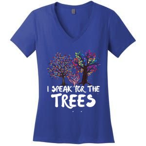 I Speak For The Trees Earth Day Planet Save The Earth Hippie Gift Women's V-Neck T-Shirt