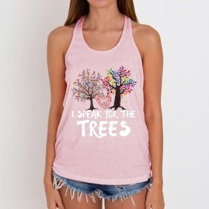 I Speak For The Trees Earth Day Planet Save The Earth Hippie Gift Women's Knotted Racerback Tank