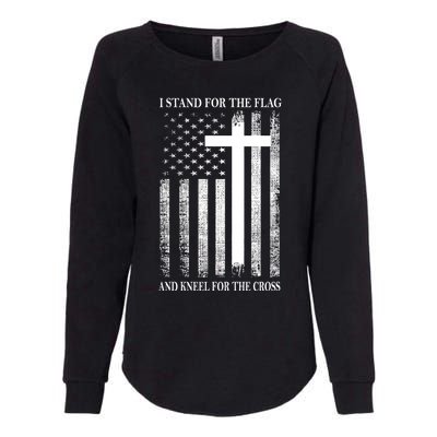 I Stand For The Flag And Kneel For The Cross Usa Flag Womens California Wash Sweatshirt