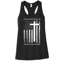 I Stand For The Flag And Kneel For The Cross Usa Flag Women's Racerback Tank