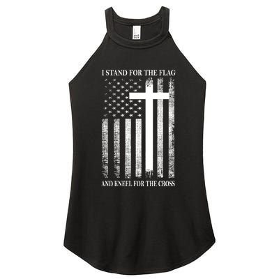 I Stand For The Flag And Kneel For The Cross Usa Flag Women’s Perfect Tri Rocker Tank