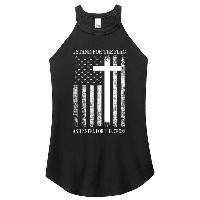 I Stand For The Flag And Kneel For The Cross Usa Flag Women’s Perfect Tri Rocker Tank