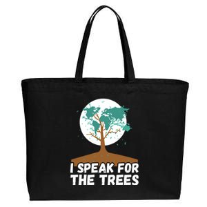 I Speak For The Trees Earth Day Save The Planet Gift Cotton Canvas Jumbo Tote