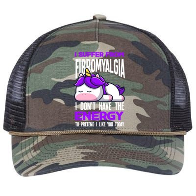 I Suffer From Fibromyalgia Funny Fibromyalgia Warrior Cool Gift Retro Rope Trucker Hat Cap