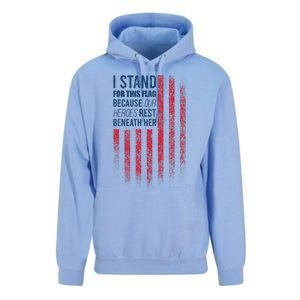 I Stand For This Flag Because Our Heroes Rest Beneath Her Unisex Surf Hoodie