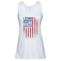 I Stand For This Flag Because Our Heroes Rest Beneath Her Ladies Essential Flowy Tank