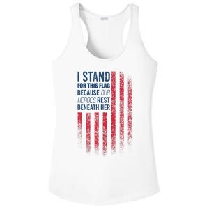 I Stand For This Flag Because Our Heroes Rest Beneath Her Ladies PosiCharge Competitor Racerback Tank