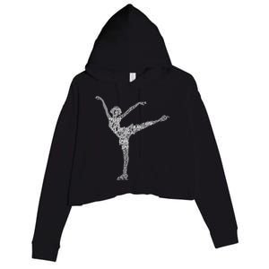 Ice Skating Figure Skater Wo Girls Premium Crop Fleece Hoodie