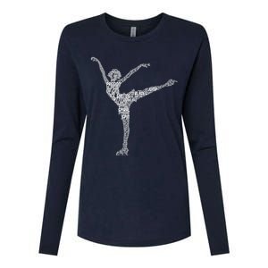 Ice Skating Figure Skater Wo Girls Premium Womens Cotton Relaxed Long Sleeve T-Shirt