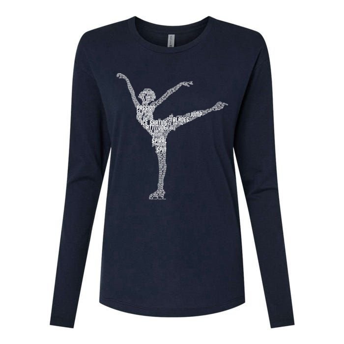 Ice Skating Figure Skater Wo Girls Premium Womens Cotton Relaxed Long Sleeve T-Shirt