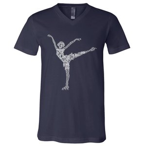 Ice Skating Figure Skater Wo Girls Premium V-Neck T-Shirt