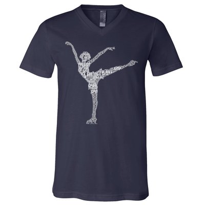 Ice Skating Figure Skater Wo Girls Premium V-Neck T-Shirt