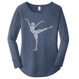 Ice Skating Figure Skater Wo Girls Premium Women's Perfect Tri Tunic Long Sleeve Shirt