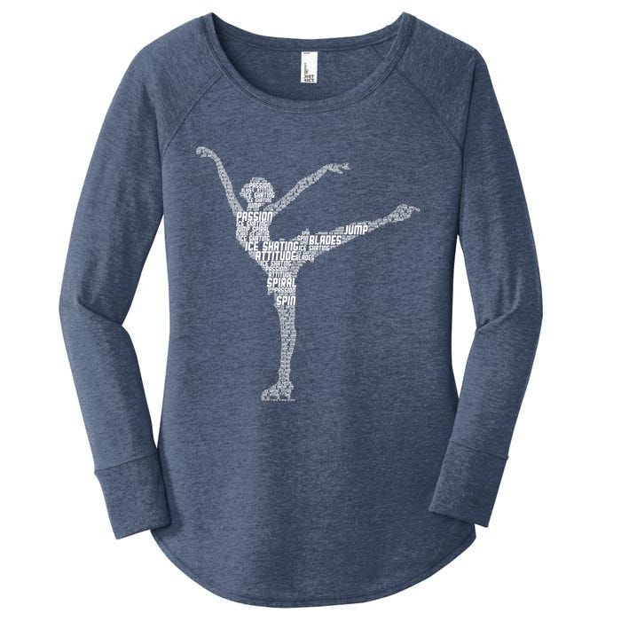 Ice Skating Figure Skater Wo Girls Premium Women's Perfect Tri Tunic Long Sleeve Shirt